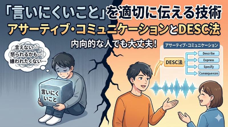 Featured image of post 「言いにくいこと」を適切に伝える技術:アサーティブ・コミュニケーションとDESC法